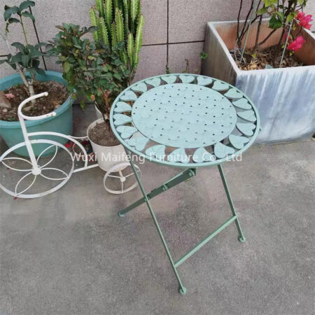 Foldable Wrought Iron Plant Stand Pastoral European Style Flower Table Balcony Plant Rack for Succulents & Pothos Garden Flower Display Table