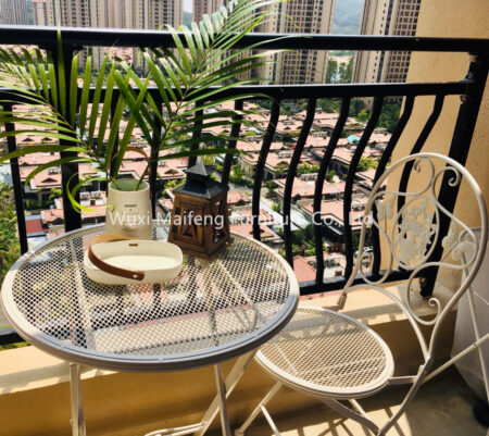 Indoor balcony set of three-piece folding outdoor patio wrought iron terrace simple home-use small coffee table