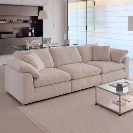 MF20261028-LR-078 Removable Cover Goose Down Linen Sofa for Living Room
